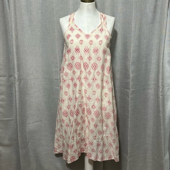 Artisan NY Linen Boho Style Dress-Sz Xs-Pink/Red - Picture 2 of 15